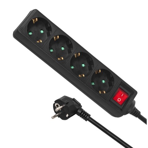 Listwa zasilająca Maclean, przedłużacz 4 gniazda, z wyłącznikiem, 3500W, 5m, typ niemiecki, MCE194G