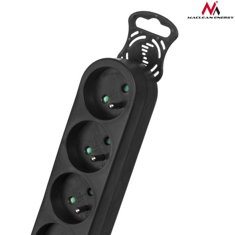 Listwa zasilająca Maclean, przedłużacz 6 gniazd, z wyłącznikiem, czarny, 2300W, 5m, MCE188
