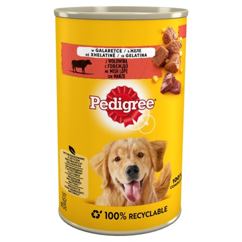 Pedigree Mokra Karma Dla Dorosłych Psów Z Wołowiną W Galarecie Puszka 400g