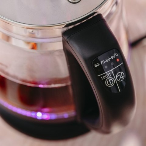 AD 1299 black Czajnik szklany 1,5 l z zaparzaczem i regulacją temperatury | 1,5 l | led | 60100°c |