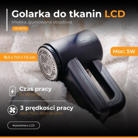 AD 9617 black Golarka do tkanin lcd