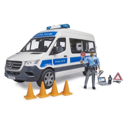 Zestaw mercedes-benz sprinter policyjny z figurką i modułem światło/dźwięk