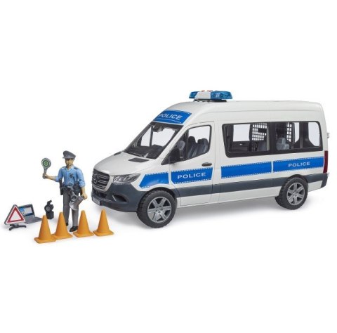 Zestaw mercedes-benz sprinter policyjny z figurką i modułem światło/dźwięk
