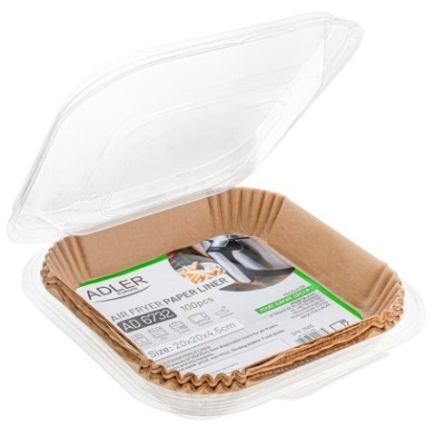 AD 6732 Papierowe wkłady do frytkownicy powietrznej | 100 szt. | 20 cm | do 240°c | biodegradowalne