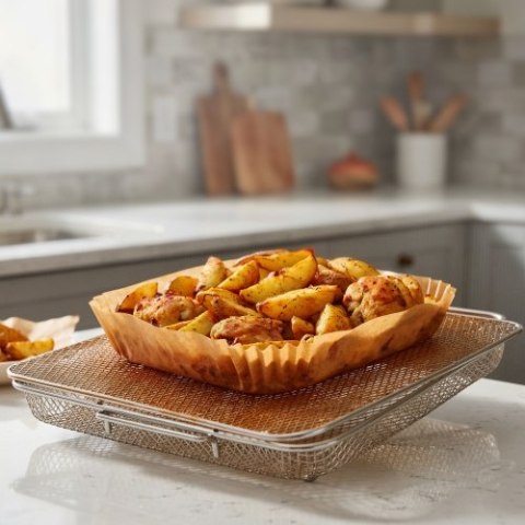 AD 6732 Papierowe wkłady do frytkownicy powietrznej | 100 szt. | 20 cm | do 240°c | biodegradowalne
