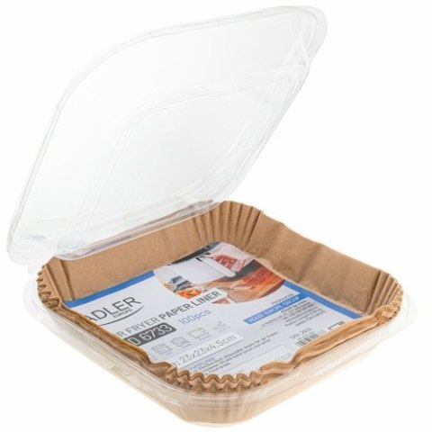 AD 6733 Papierowe wkłady do frytkownicy powietrznej | 100 szt. | 23 cm | do 240°c | biodegradowalne