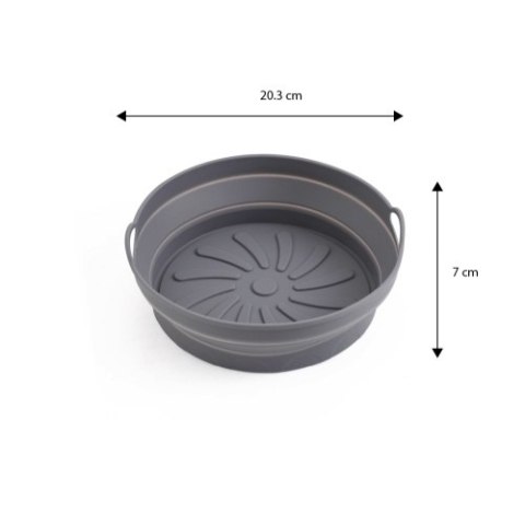 AD 6734 Tacka silikonowa do frytkownicy powietrznej | okrągła | 20,3 cm | wielokrotnego użytku | silikon spożywczy bpa free