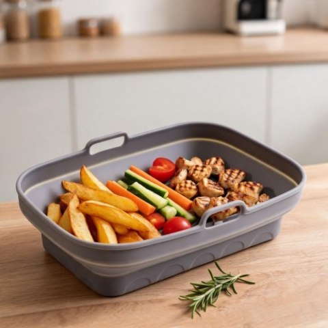 AD 6736 Tacka silikonowa do frytkownicy powietrznej | 19,8 cm x 13,1 cm | wielokrotnego użytku | silikon spożywczy bpa free