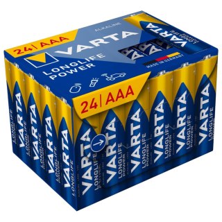 24x bateria LR03 AAA 1,5V alkaliczna Varta Longlife Power, opakowanie bez plastiku