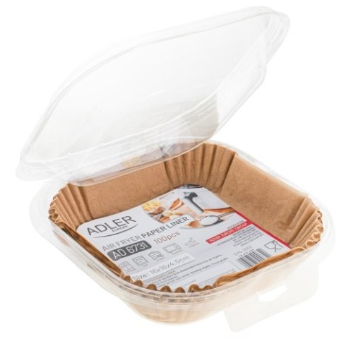 AD 6731 Papierowe wkłady do frytkownicy - 16 cm| 100 szt. | do 240°c | biodegradowalne