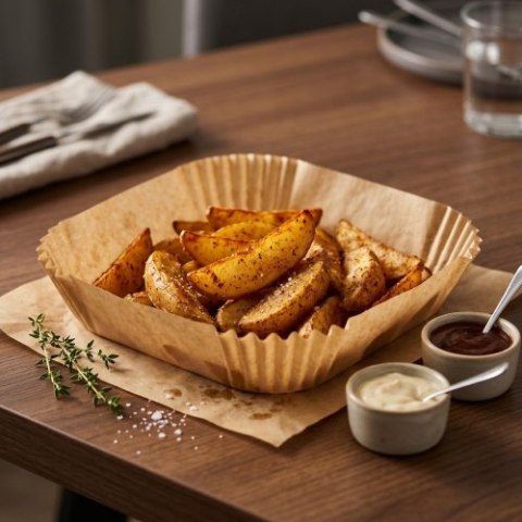 AD 6731 Papierowe wkłady do frytkownicy - 16 cm| 100 szt. | do 240°c | biodegradowalne