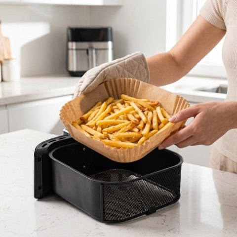 AD 6731 Papierowe wkłady do frytkownicy - 16 cm| 100 szt. | do 240°c | biodegradowalne