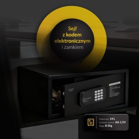 AD 1045 Sejf z kodem elektronicznym i zamkiem