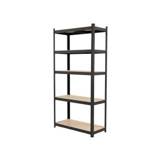 Regał met. wcis. premium, 5 pół.,1800×900×400mm,265kg,czarny