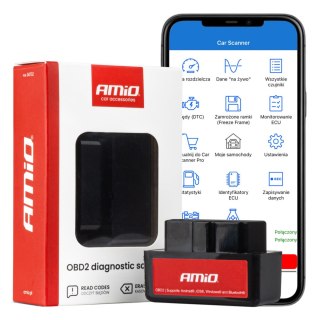 Skaner tester interfejs diagnostyczny amio obd2 bt mini amio-04732