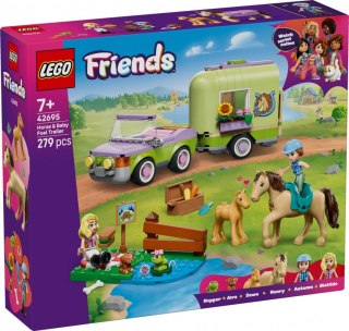 Klocki friends 42695 przyczepa z koniem i źrebaczkiem