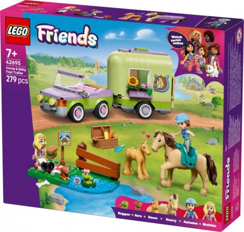 Klocki friends 42695 przyczepa z koniem i źrebaczkiem