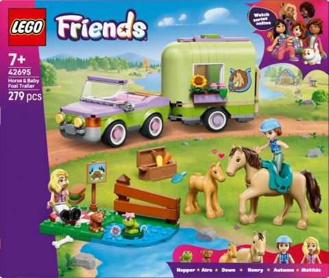 Klocki friends 42695 przyczepa z koniem i źrebaczkiem
