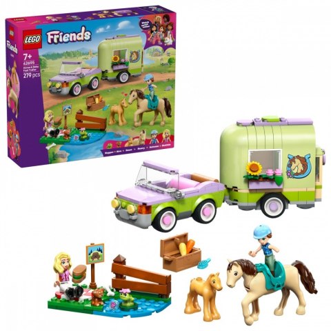 Klocki friends 42695 przyczepa z koniem i źrebaczkiem