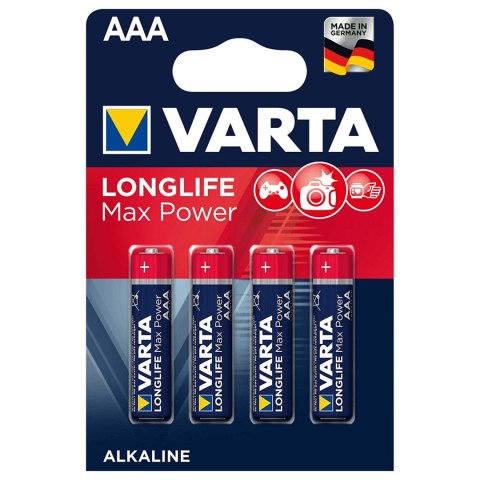 4x bateria R-03 R03 AAA 1,5V alkaliczne Varta Longlife Max Power
