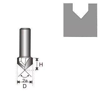 Frez rowkujący v t8 d8 h8mm a 90 st.