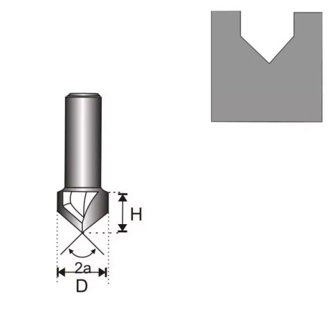 Frez rowkujący v t8 d8 h8mm a 90 st.