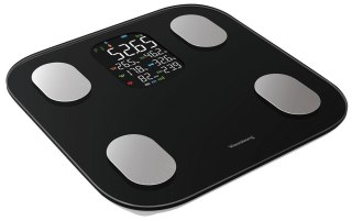 Waga łazienkowa, elektroniczna, z analizatorem składu ciała, czarna, klausberg, kb-7854