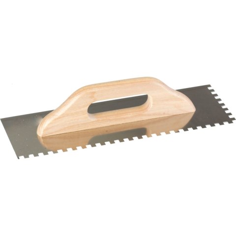 Paca nierdzewna 380*130mm, ząb 8*8mm, rękojeść drewniana