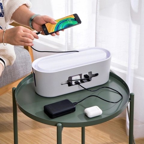 AG381F Organizer na kable listwy biały