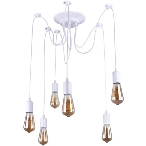 ZD74B Lampa sufitowa 6 ramion biała