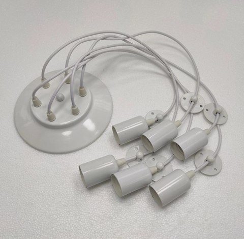 ZD74B Lampa sufitowa 6 ramion biała
