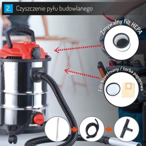 CR 7045 Prof. odkurzacz przemysłowy z gniazdem narzędziowym