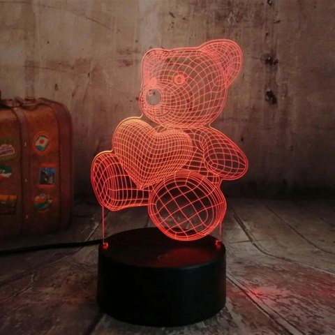 ZD98J Lampka nocna miś 3d led