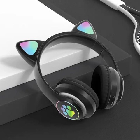 ZS7F Słuchawki bt 5.0 led czarne uszy