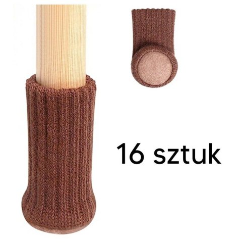 DA336 Nakładki nogi meble 16szt brązowe