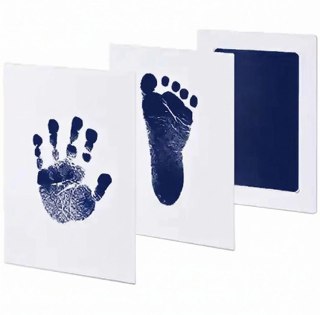 DA83A Niebrudzący odcisk rączki stópki 12,5 x 8 cm blue