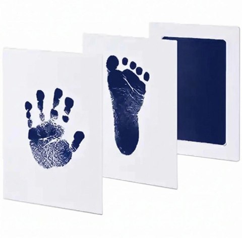 DA83A Niebrudzący odcisk rączki stópki 12,5 x 8 cm blue