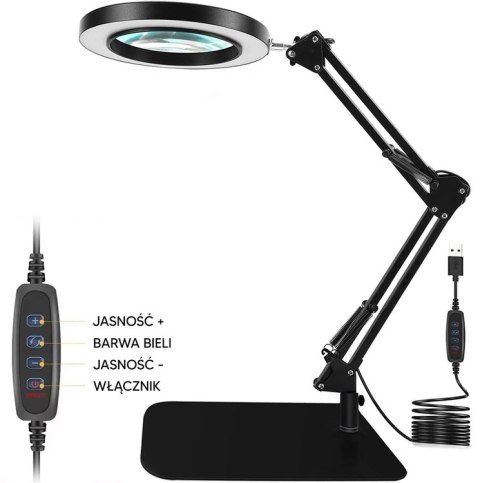 ZD141 Lampka lupa kosmetyczna biurkowa