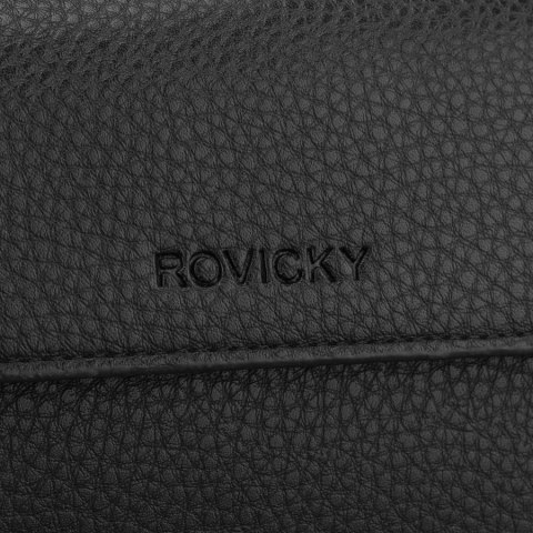 Czarna saszetka męska ze skóry ekologicznej idealna na dokumenty - Rovicky