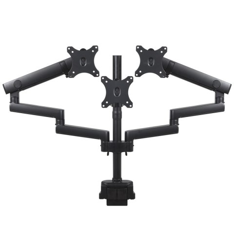 Uchwyt / wieszak biurkowy na 3 monitory LCD Maclean, VESA 75x75 oraz 100x100, 2x USB 3.0, 17-27", 3x7kg, MC-811