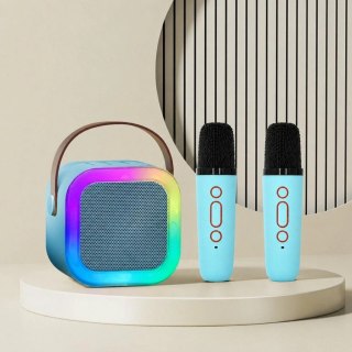 ZS55B Zestaw karaoke bluetooth głośnik + 2x mikrofon niebieski