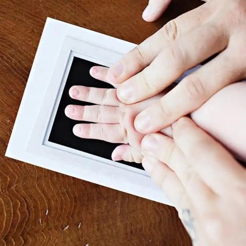 DA83 Niebrudzący odcisk rączki stópki 12,5 x 8 cm black
