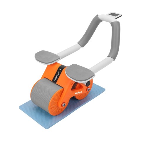 Przyrząd do ćwiczenia mięśni brzucha z timerem, AB roller Wheel AB-3 , kolor szaro-pomarańczowy , REBEL ACTIVE