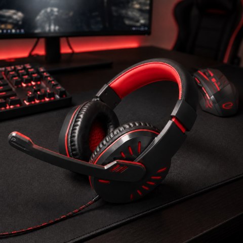 EGH330R Esperanza słuchawki z mikrofonem gaming crow czerwone