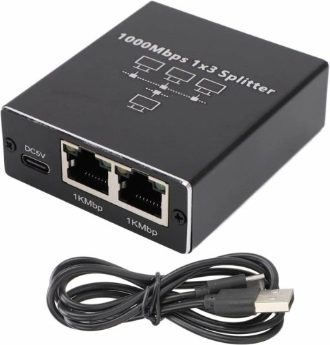 HD43A Rozdzielacz sieciowy 1x3 rj45