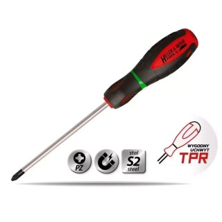 Wkrętak krzyżowy pozidriv pz3x150mm, stal s2, uchwyt 3-mat.