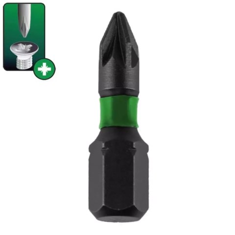 Końcówki wkrętakowe udarowe pozidriv pz2x25mm, 10szt box