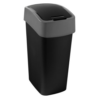 Kosz na śmieci FLIP BIN 45L czarno-srebrny