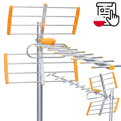 Antena do tv naziemnej dvbt2 mocna kierunkowa zewnętrzna combo mux8 4k lte er1240