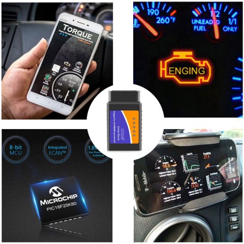 Interfejs diagnostyczny obd2 elm 327 bluetooth urządzenie diagnostyczne bt